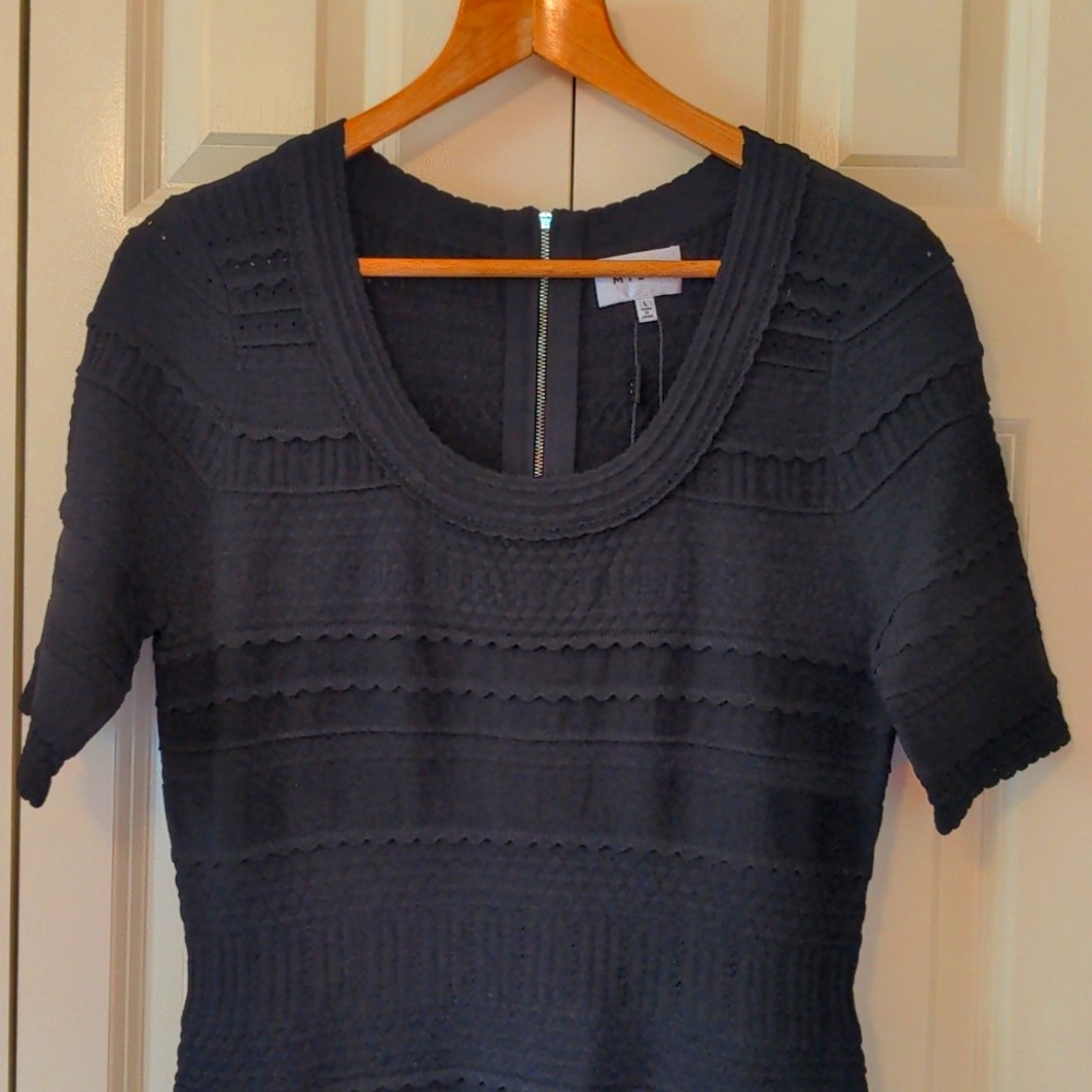 Milly Texture Tech Dress in Black Size L - Picture 2 of 7